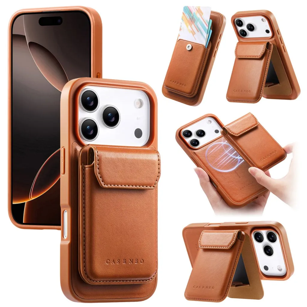 CASENEO iPhone 18 Pro Max/17 Pro Max MagSafe Lommebokdeksel – Brun v:9784500