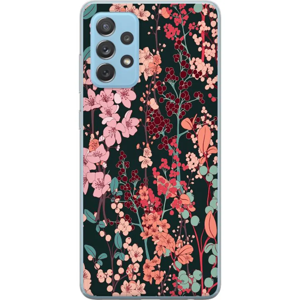 Samsung Galaxy A52 5G Gjennomsiktig Telefondeksel Blommor v:9689100