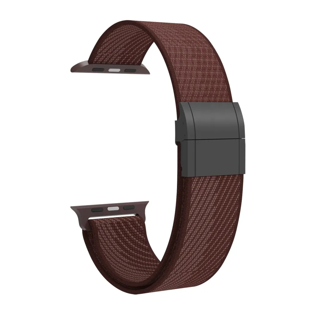 Apple Watch 49/46/44/42mm Nylon klokkerem Magnetisk lukking – Brun v:2811411