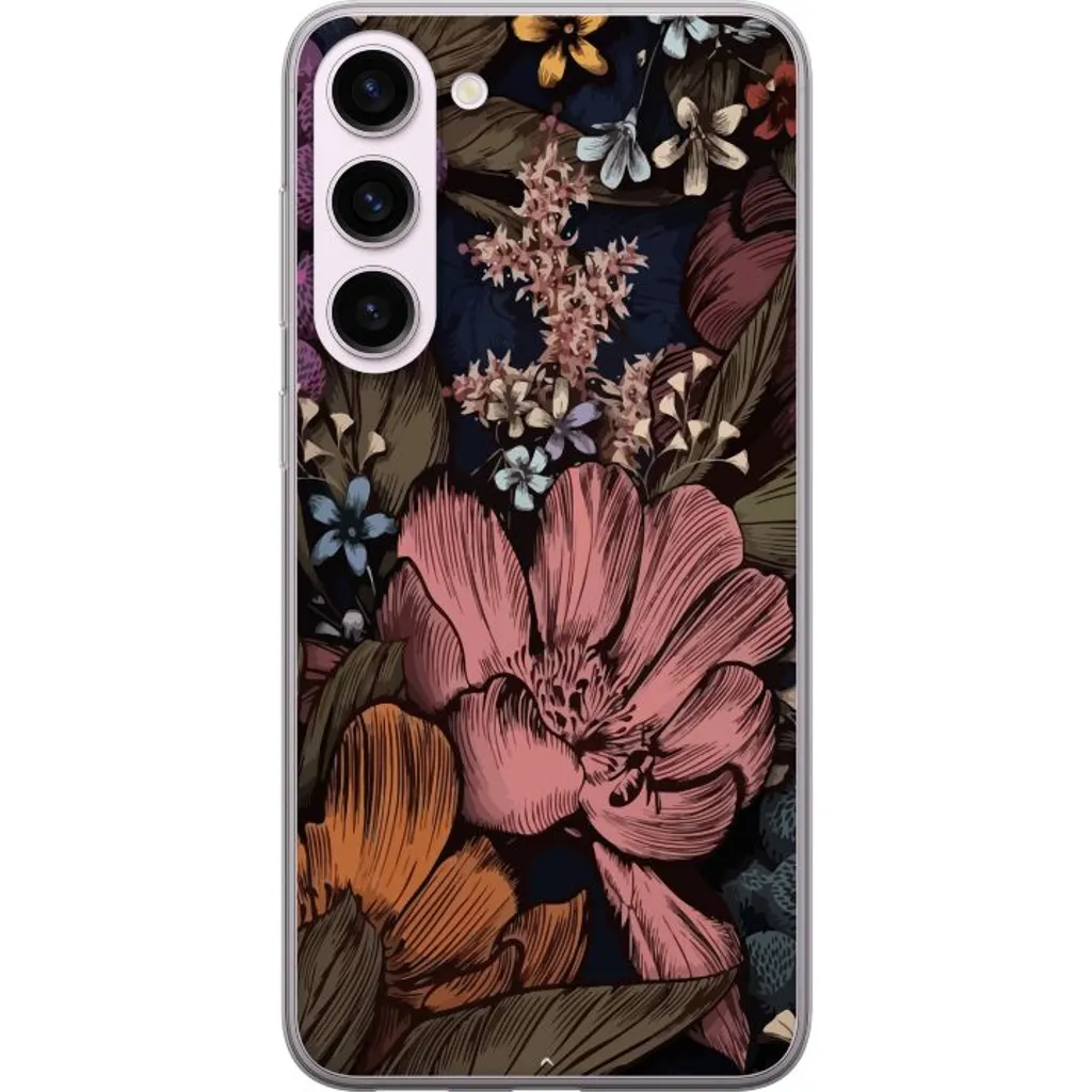 Samsung Galaxy S23+ Gjennomsiktig Telefondeksel Tecknade blommor v:8102780