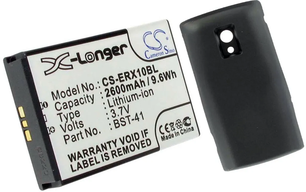 Batteri til SO04 for Sony Ericsson, 3.6V (3.7V), 2600 mAh v:5594935