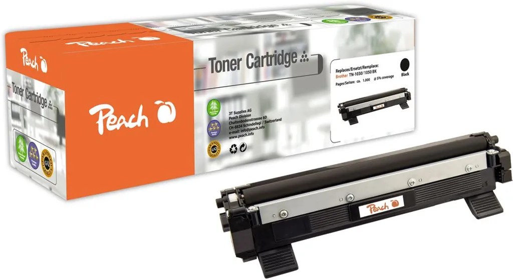 Peach-tonerkassetter som passer Brother HL-1110 R tonerkassett, svart v:6883806