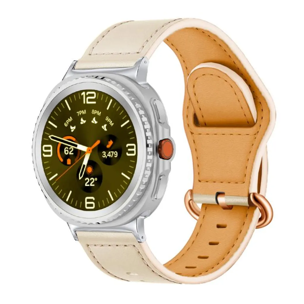 Samsung Galaxy Watch8/Watch8 Classic Klokkereim i ekte skinn – Hvit v:1702211