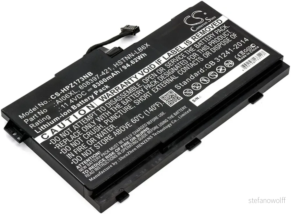 Batteri til Hp ZBook 17 G3, 11.4V, 8300 mAh v:8020184