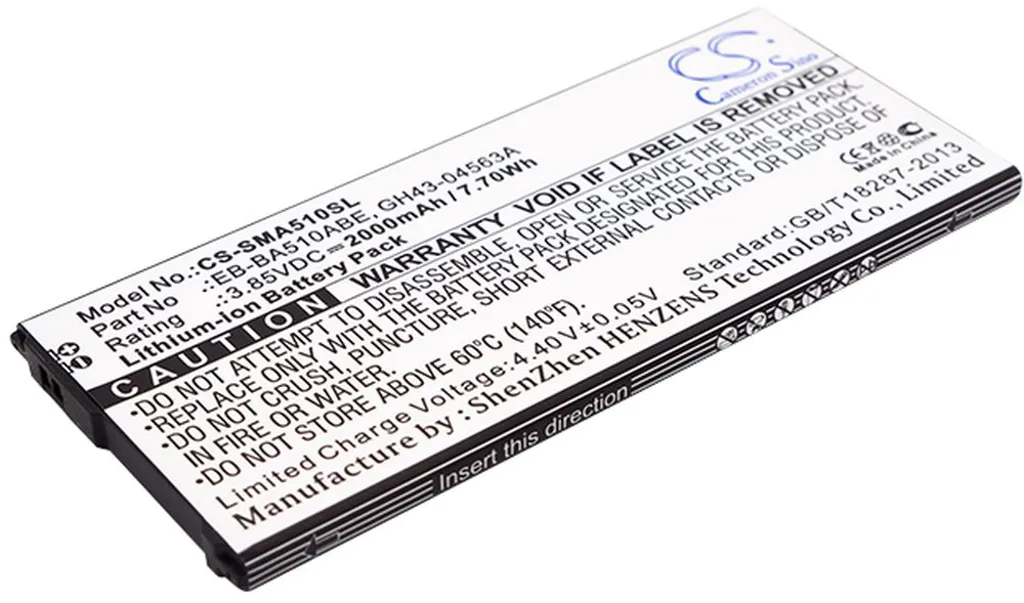 Batteri til Samsung SM-A510M/DS, 3.85V, 2000 mAh v:7883171