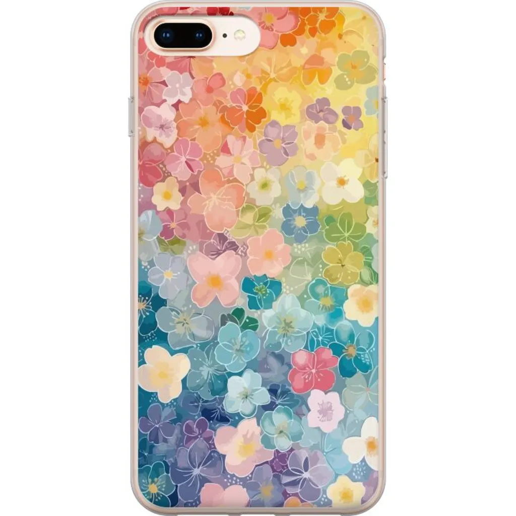 Apple iPhone 8 Plus Gjennomsiktig Telefondeksel Miniatyrblommor v:4590312