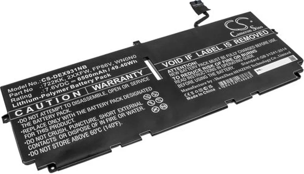 Batteri til Dell XPS 13 9300 MODENA_ICLU_2101_1300_HOM, 7,6V, 6500mAh v:8476345