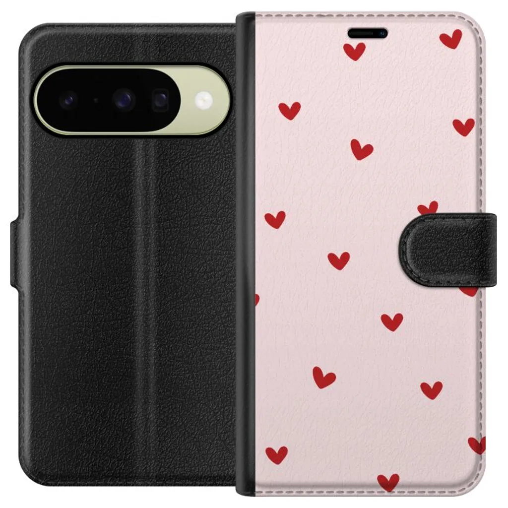 Google Pixel 11 Sort Lommebokdeksel Små Hjärtan v:3594981