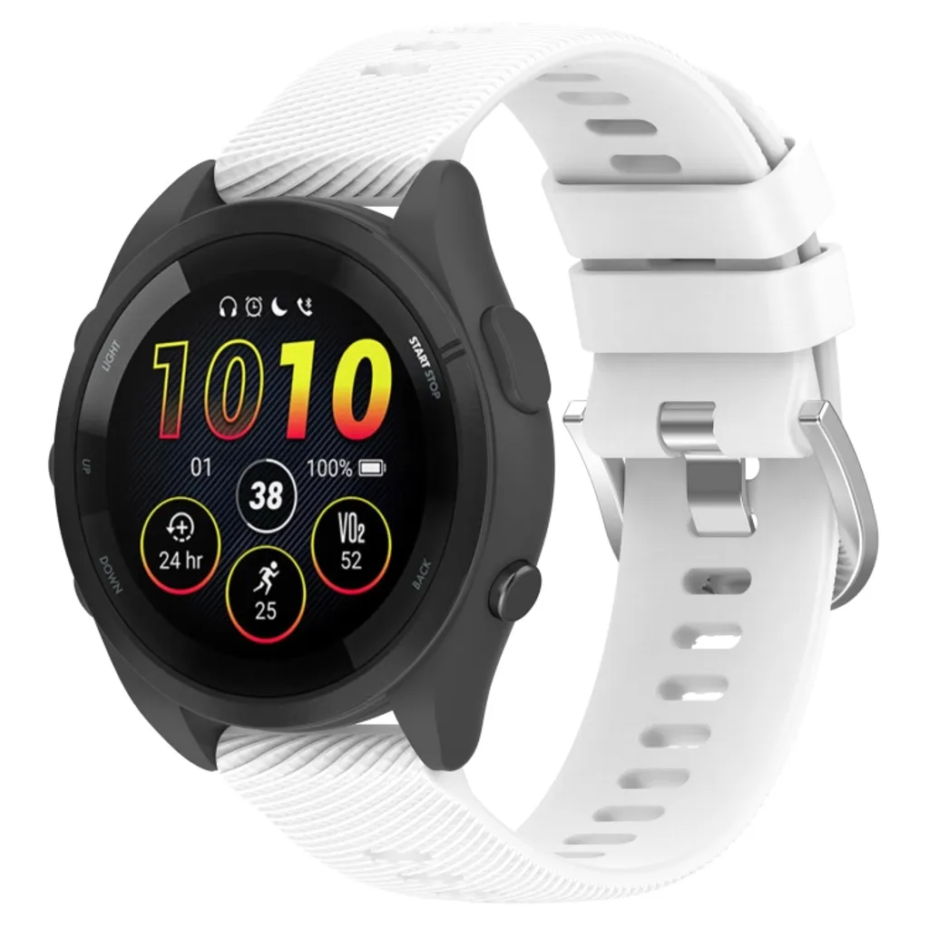 Garmin Forerunner 265 Klokkereim i Silikon – Hvit v:7459017