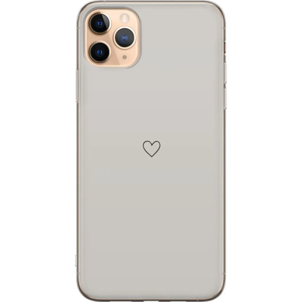 Apple iPhone 11 Pro Max Gjennomsiktig Telefondeksel Grått hjärta v:6651334