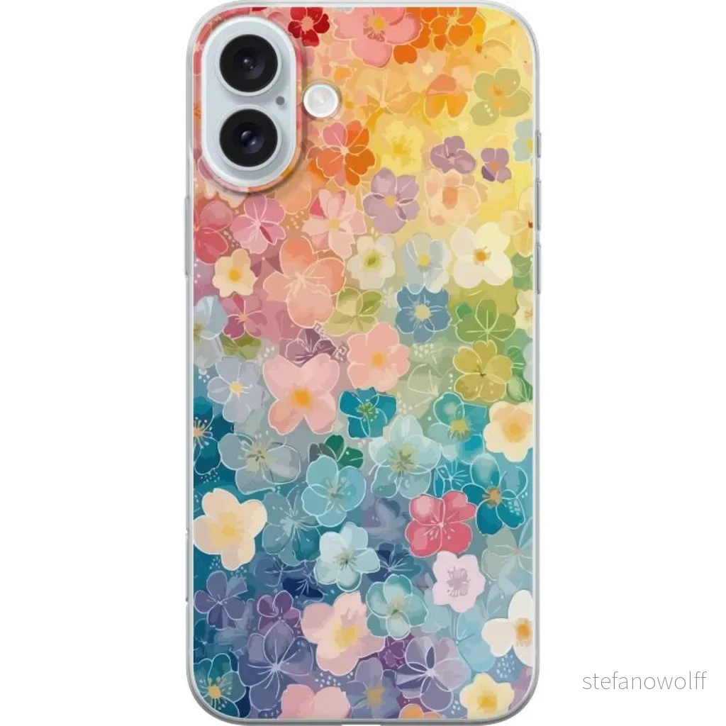 Apple iPhone 16 Plus Gjennomsiktig Telefondeksel Miniatyrblommor v:4014500