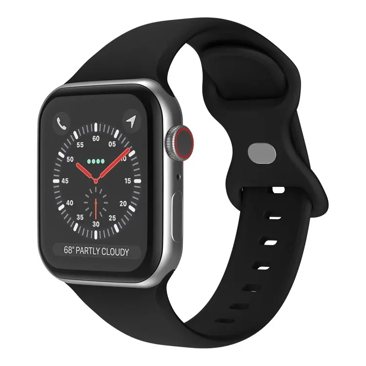 Apple Watch 38/40/41/42mm Silikon Klokkereim – Svart v:4341844