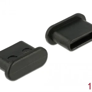 Delock støvdeksel for USB-C hunn 10-pakning – svart v:6228604