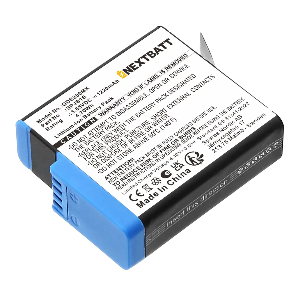 Batteri til GoPro HD8.01, 3,85V, 1220mAh v:8227361