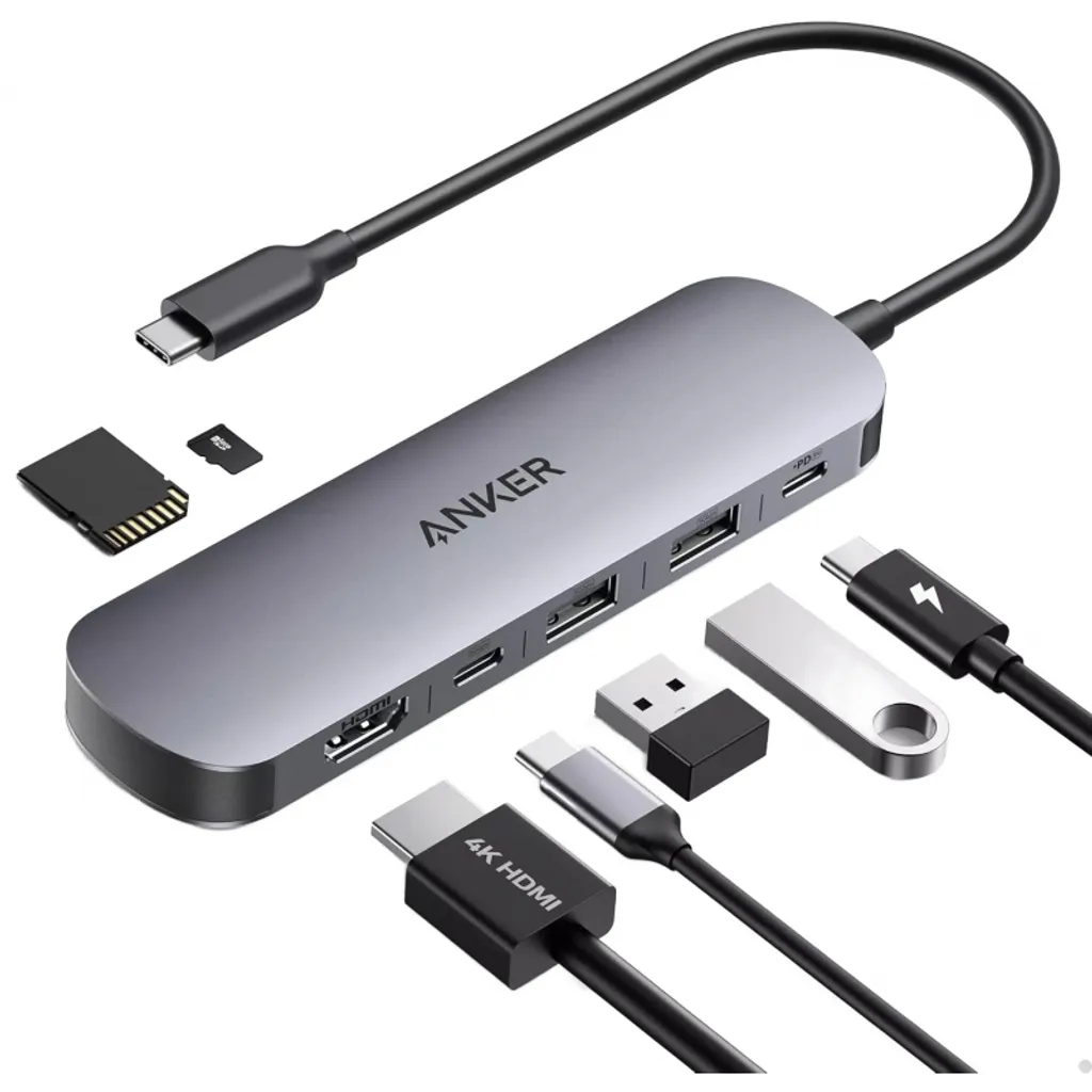 Anker 7-i-1 USB-C-hub 2x USB-A / 2x USB-C / 1x HDMI / 1x SD / 1x microSD v:1099474