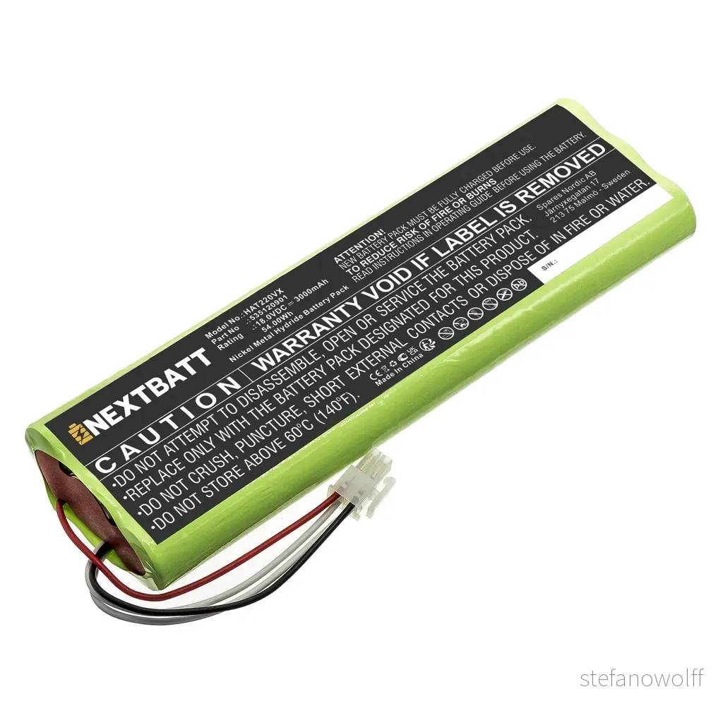 Batteri til 5351209-02 for Husqvarna, 18V, 3000 mAh v:2652960 Batteri til 5351209-02 for Husqvarna, 18V, 3000 mAh v:2652960