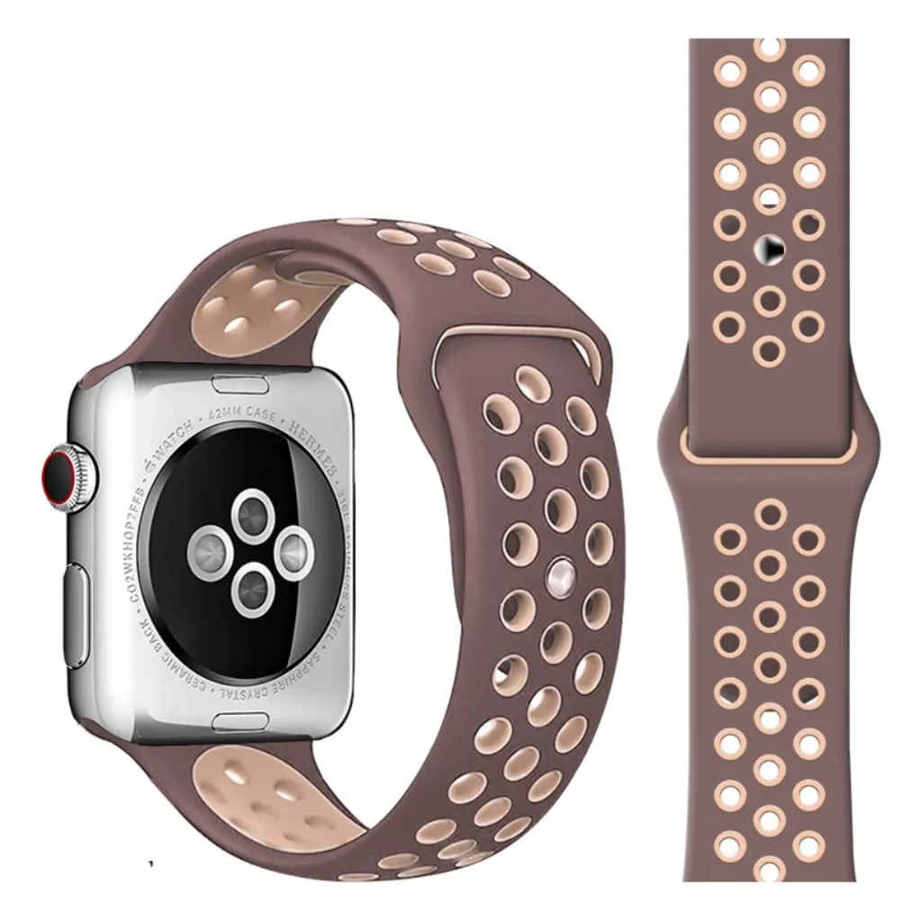 Apple Watch 38/40/41/42 mm silikonklokkerem – brun v:5547413