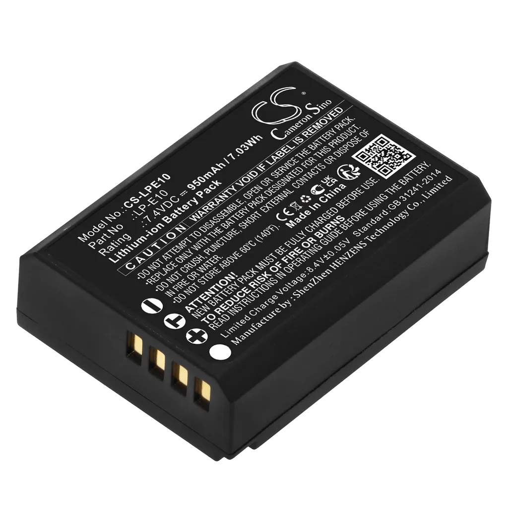 Batteri til Canon EOS Kiss X50, 7,2 (7,4)V, 950mAh v:3194129