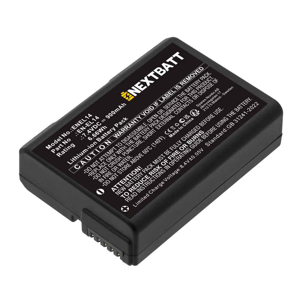Batteri til EN-EL4e for Nikon, 7,4V, 900mAh v:7220756 Batteri til EN-EL4e for Nikon, 7,4V, 900mAh v:7220756