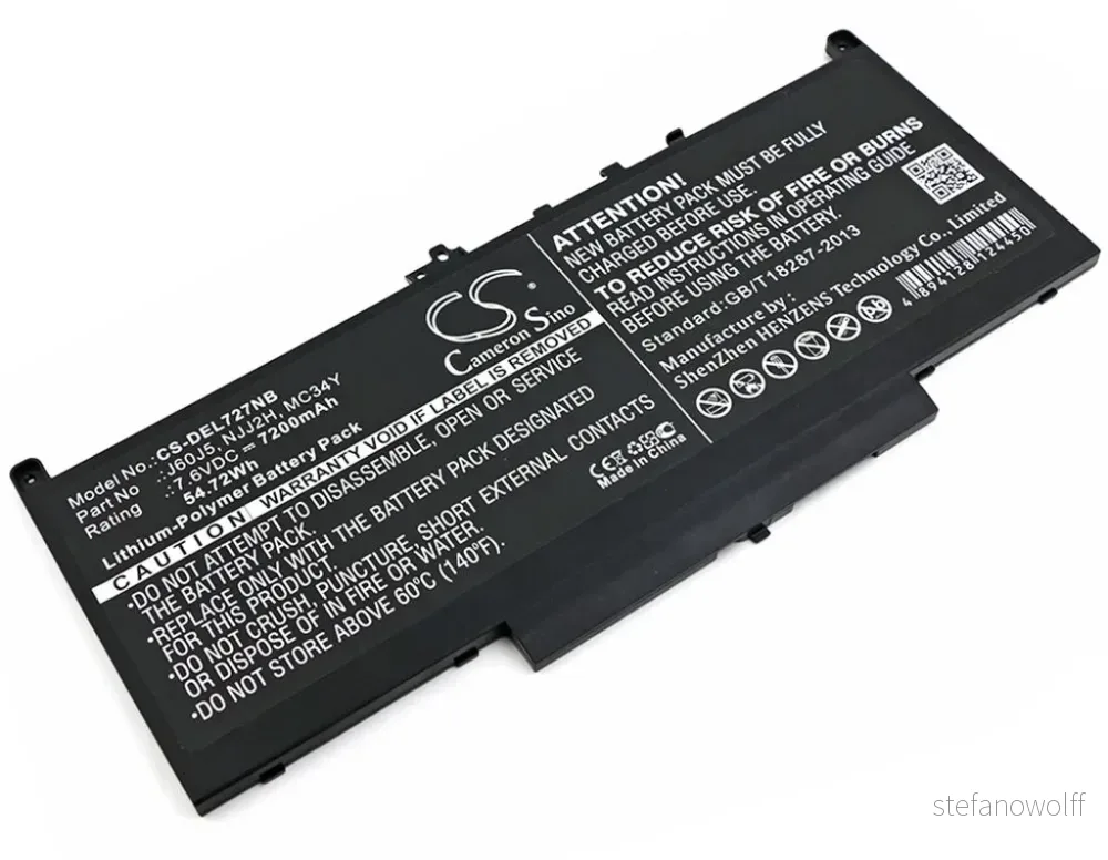Batteri til 451-BBSY for Dell, 7.6V, 7200 mAh v:2820386