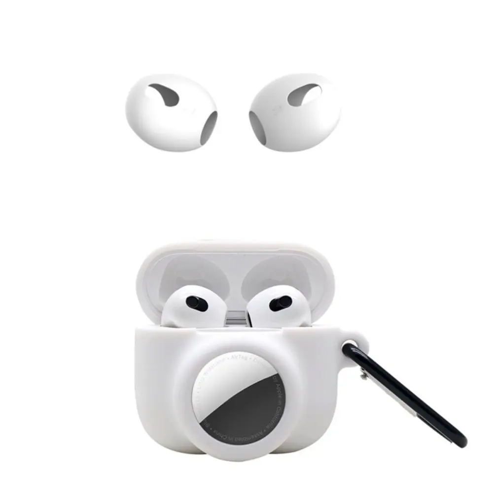 2-in-1 Silikon Deksel for Apple AirPods Gen 3 + AirTag – Hvit v:8048379