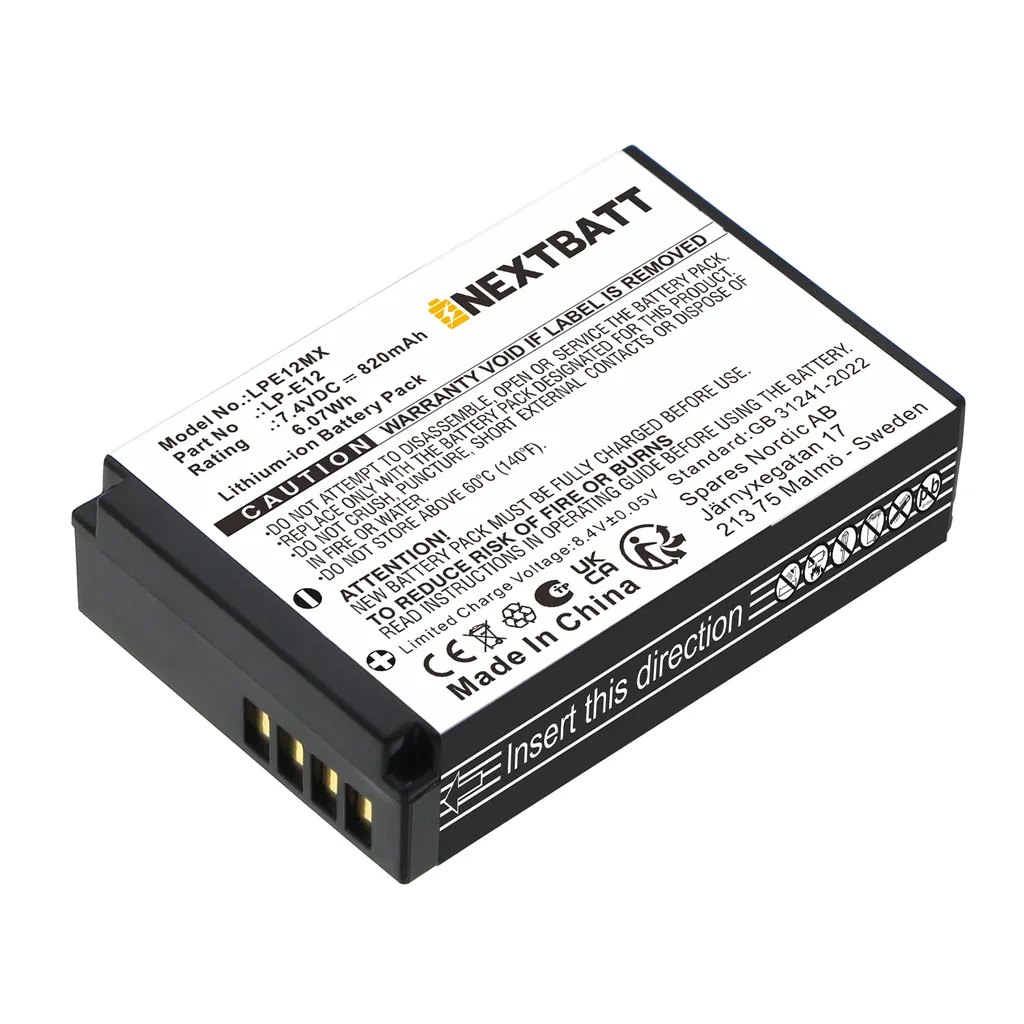 Batteri til Canon EOS Kiss X7, 7,4 (7,2)V, 820mAh v:2829091 Batteri til Canon EOS Kiss X7, 7,4 (7,2)V, 820mAh v:2829091