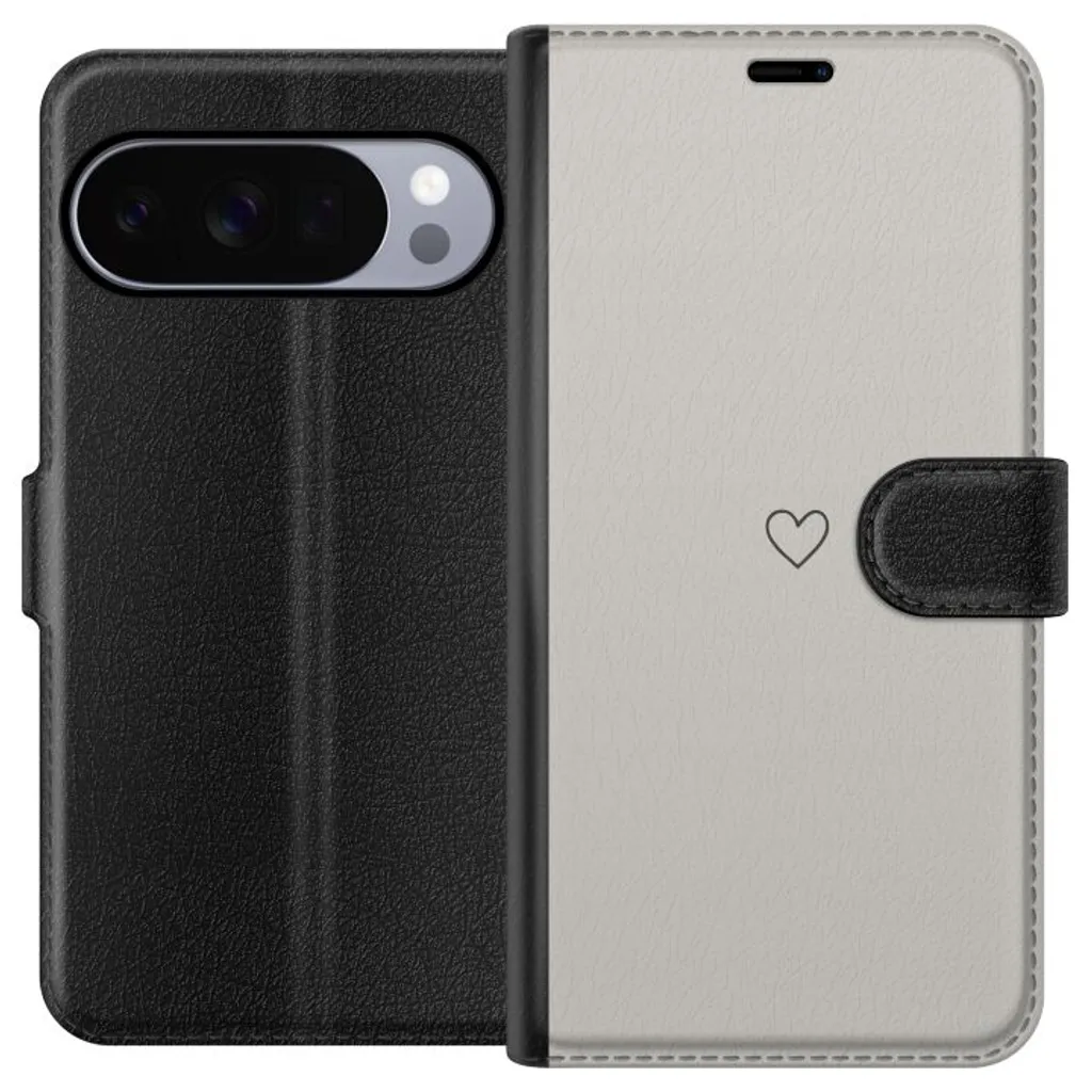 Google Pixel 11 Pro XL Sort Lommebokdeksel Grått hjärta v:9148154