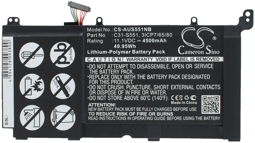 Batteri til Asus V551L, 11.1V, 4500 mAh v:1592145