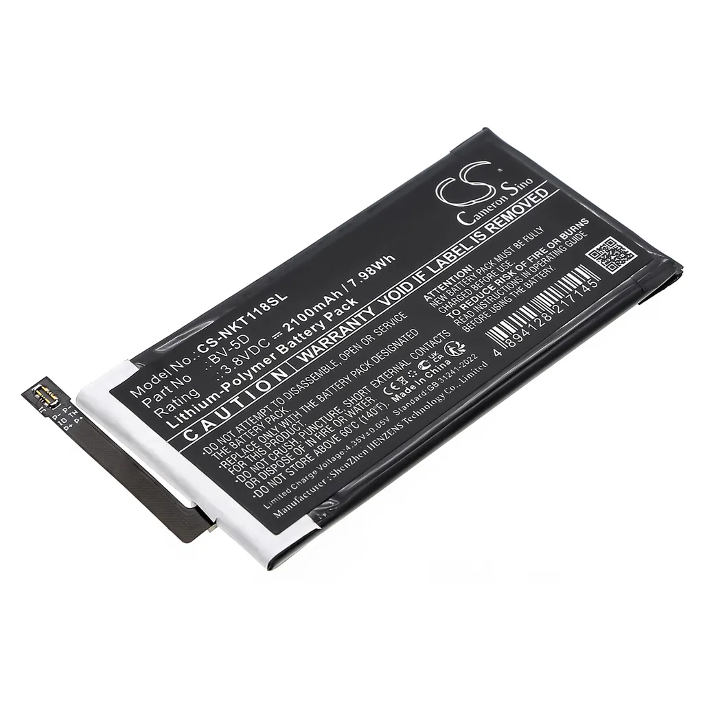 Batteri til BV-5D for Nokia, 3.8V, 2100mAh v:8514468 Batteri til BV-5D for Nokia, 3.8V, 2100mAh v:8514468