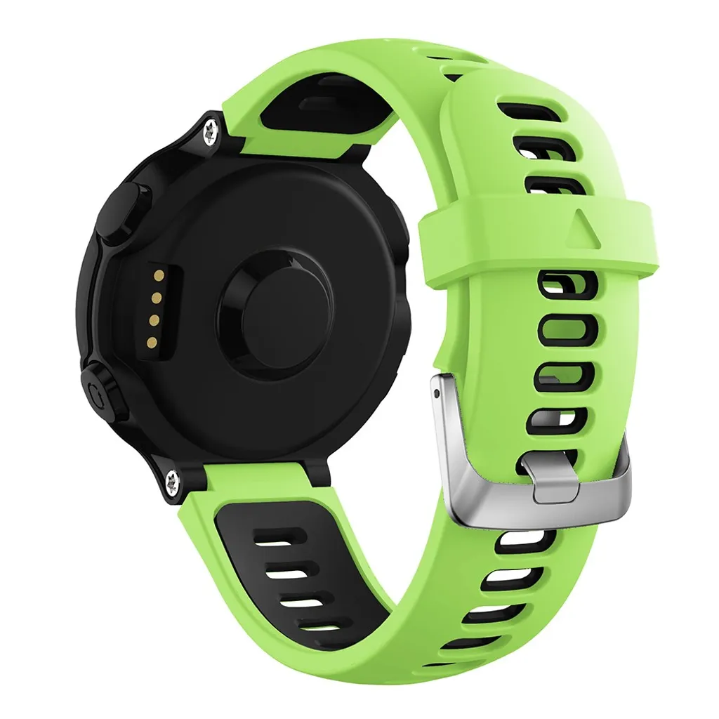 Garmin Forerunner 735XT/220/230/235/620/630 Silikon Klokkereim – Svart/Grønn v:2163888