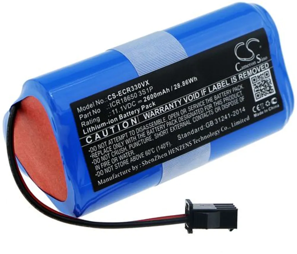Batteri til ICR18650 3S1P for Ecovacs, 11.1V, 2600 mAh v:8721475