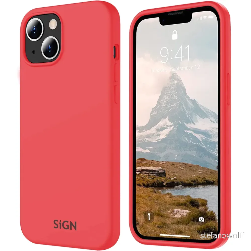 SiGN Liquid Silicone deksel til iPhone 15 plus – Rød v:3728343