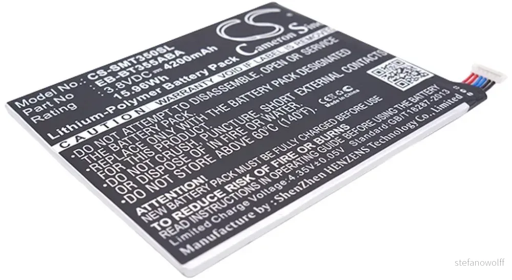 Batteri til Samsung SM-T350, 3.8V, 4200 mAh v:2517586
