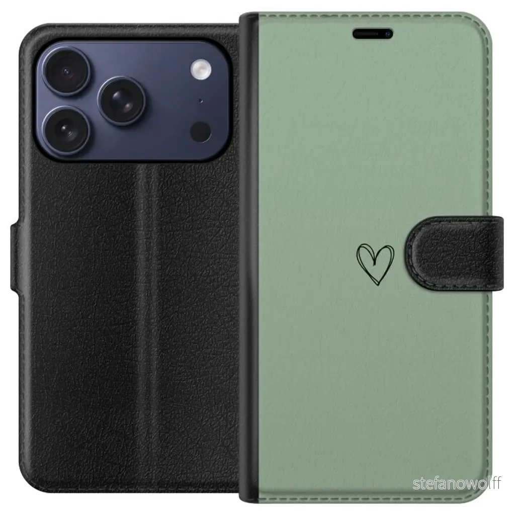 Apple iPhone 18 Pro Sort Lommebokdeksel Hjärta v:1585534