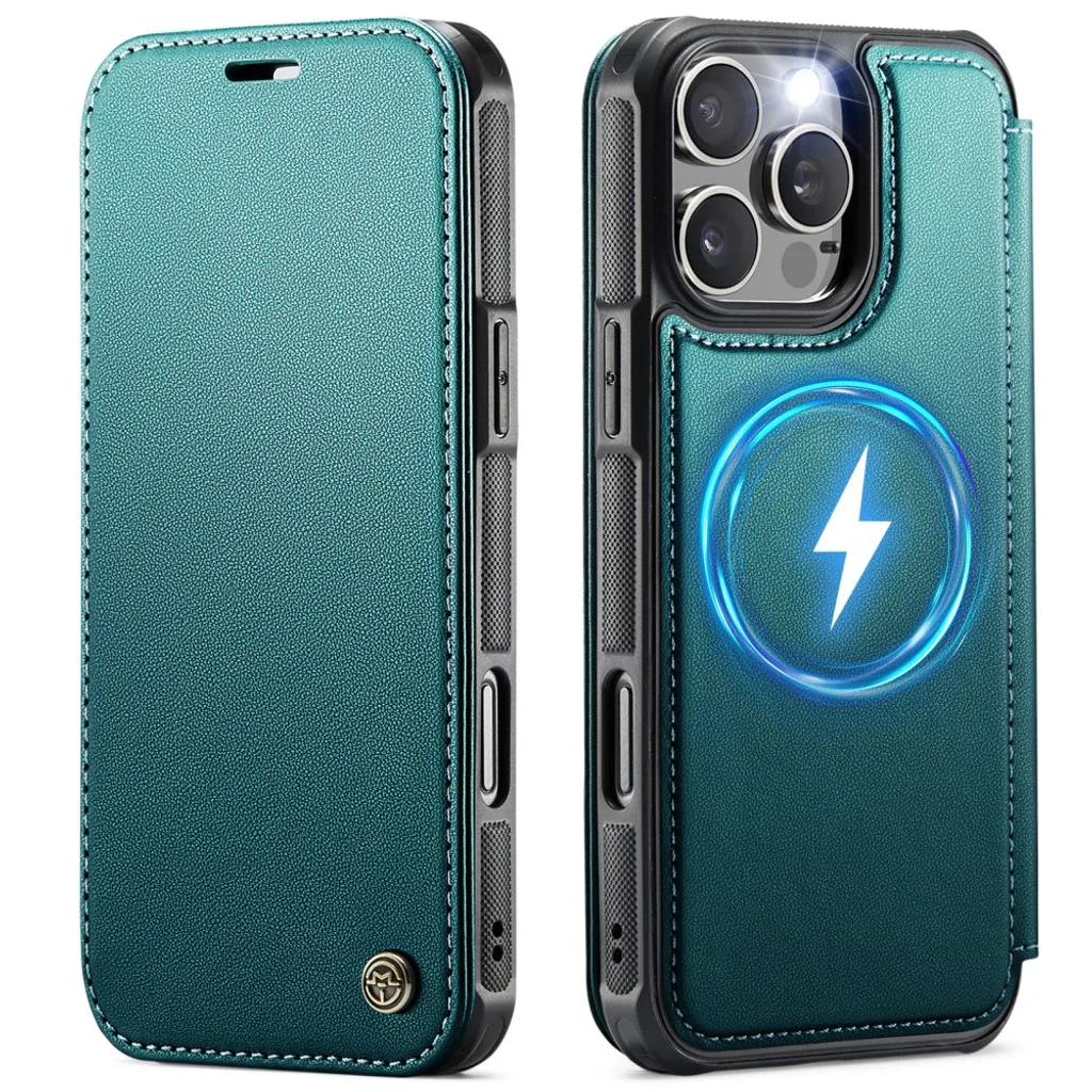 CASEME 053 iPhone 16 Pro Lommeboketui MagSafe RFID Blokkerende – Turkis v:1632431