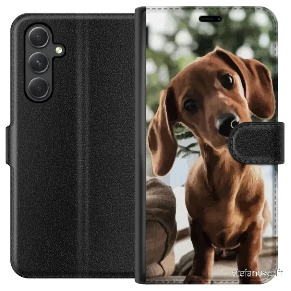 Samsung Galaxy A05s Sort Lommebokdeksel Ung Hund v:9704215
