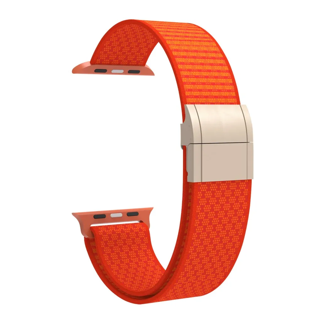 Apple Watch 49/46/44/42mm Nylon klokkerem Magnetisk lukking – Oransje v:1354433
