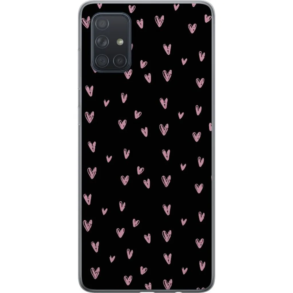 Samsung Galaxy A71 Gjennomsiktig Telefondeksel Små Kärleksymboler v:6688043
