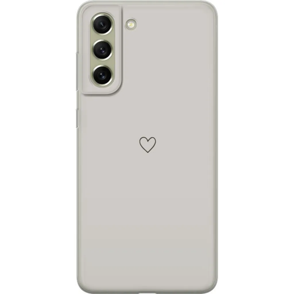 Samsung Galaxy S21 FE 5G Gjennomsiktig Telefondeksel Grått hjärta v:5684960