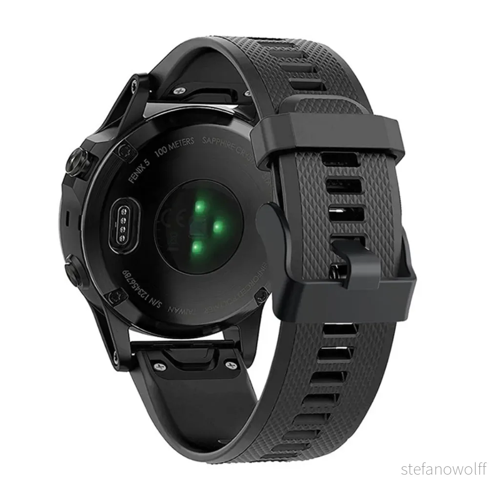 Garmin Fenix 7/6/6 Pro/Forerunner935/945 etc. Klokkereim i silikon – Svart v:3334287