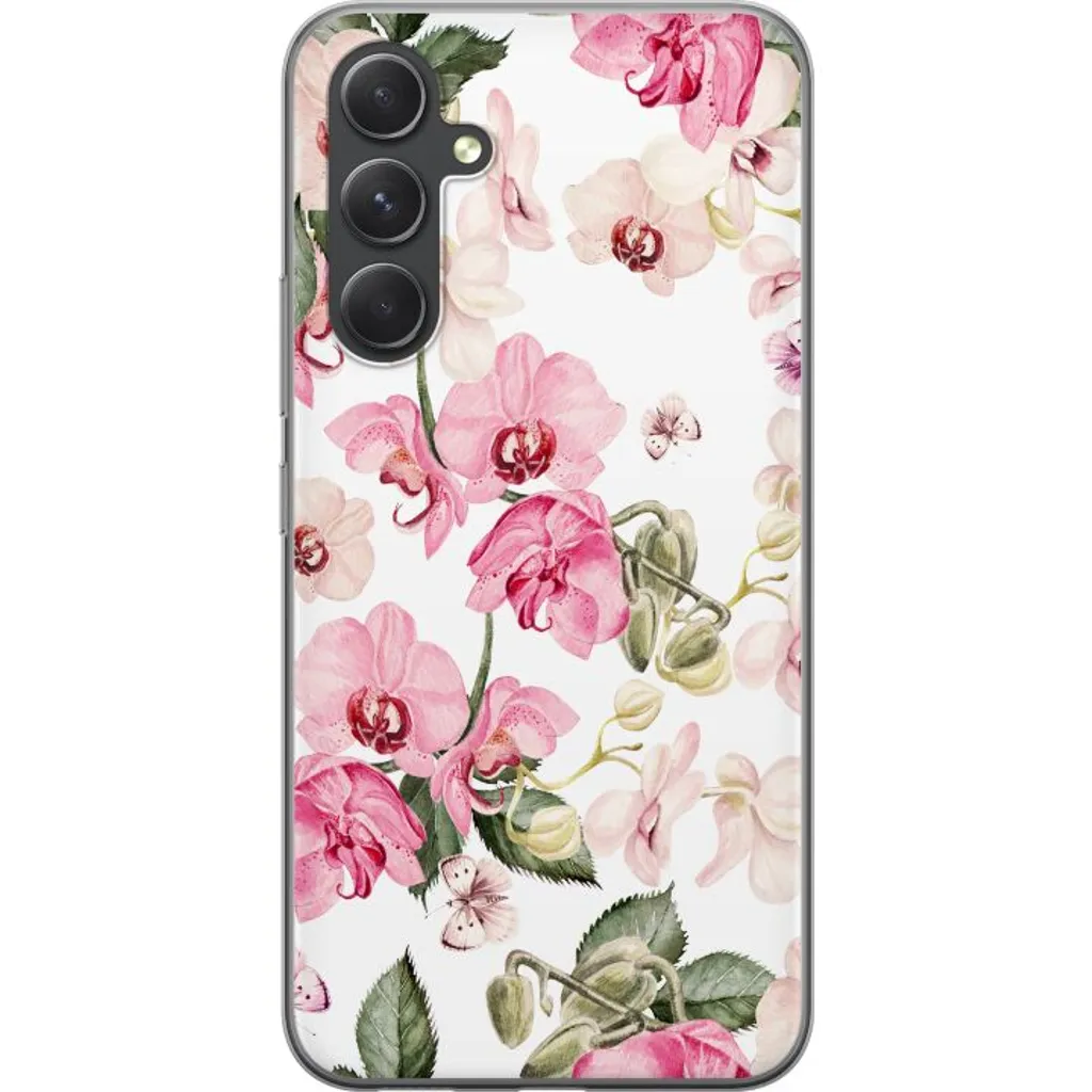 Samsung Galaxy S24 FE Gjennomsiktig Telefondeksel Rosa blommor v:4953448