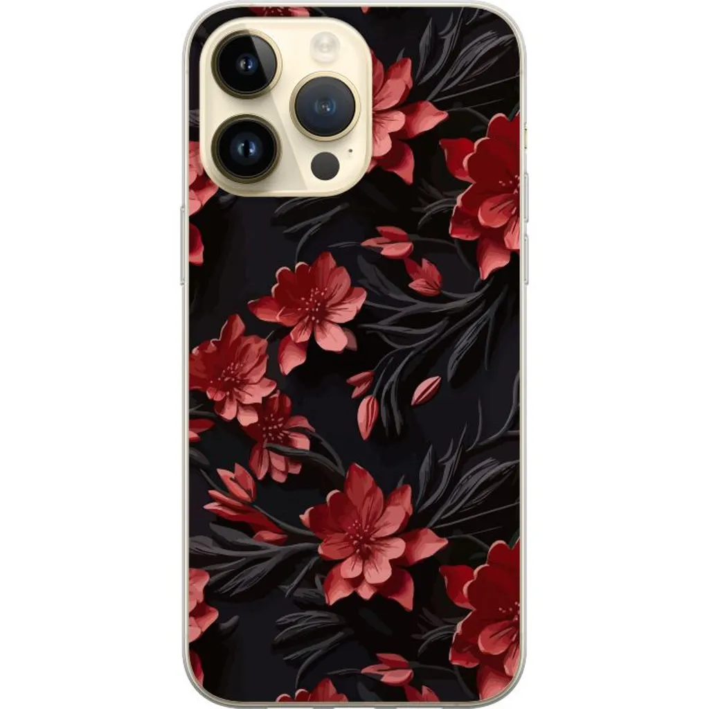 Apple iPhone 15 Pro Max Gjennomsiktig Telefondeksel Intensiva blommor v:5502504