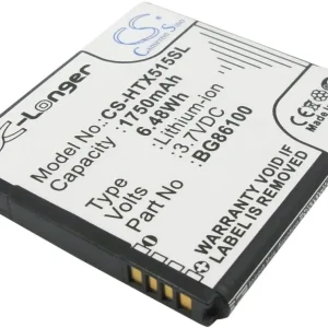 Batteri til 35H00164-00M for HTC, 3.7V, 1750 mAh v:2750770 Batteri til 35H00164-00M for HTC, 3.7V, 1750 mAh v:2750770