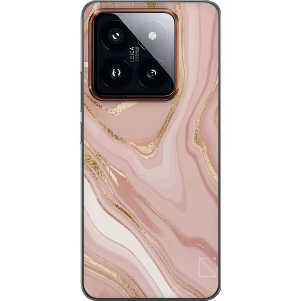 Xiaomi 14 Pro Gjennomsiktig Telefondeksel Ljusrosa marmor v:2317728