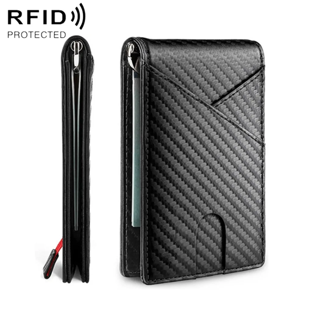 Karbonfiberlommebok med RFID-blokkering – svart v:1169077