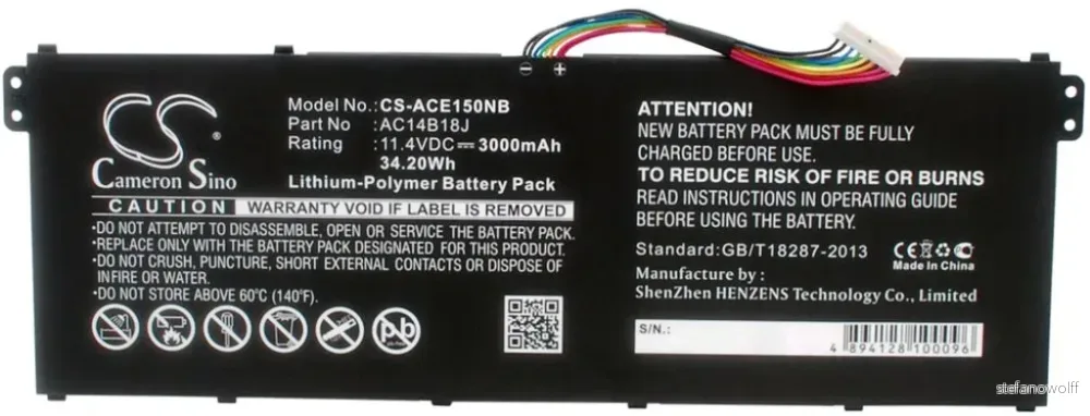 Batteri til Acer Aspire ES1-111M, 11.4V, 3000 mAh v:6241342