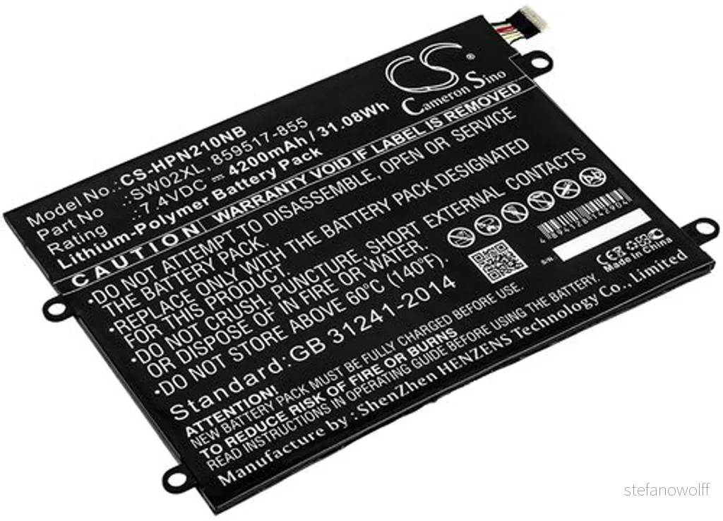 Batteri til HP Notebook X2 10-P016TU, 7.4V, 4200 mAh v:1557805