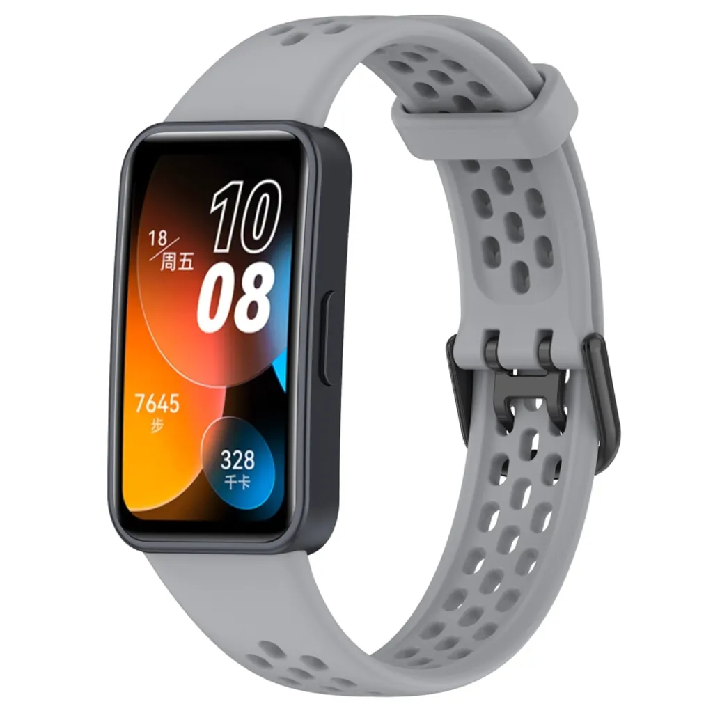 Huawei Band 8 Klokkerem i silikon – Grå v:9516618 Huawei Band 8 Klokkerem i silikon – Grå v:9516618