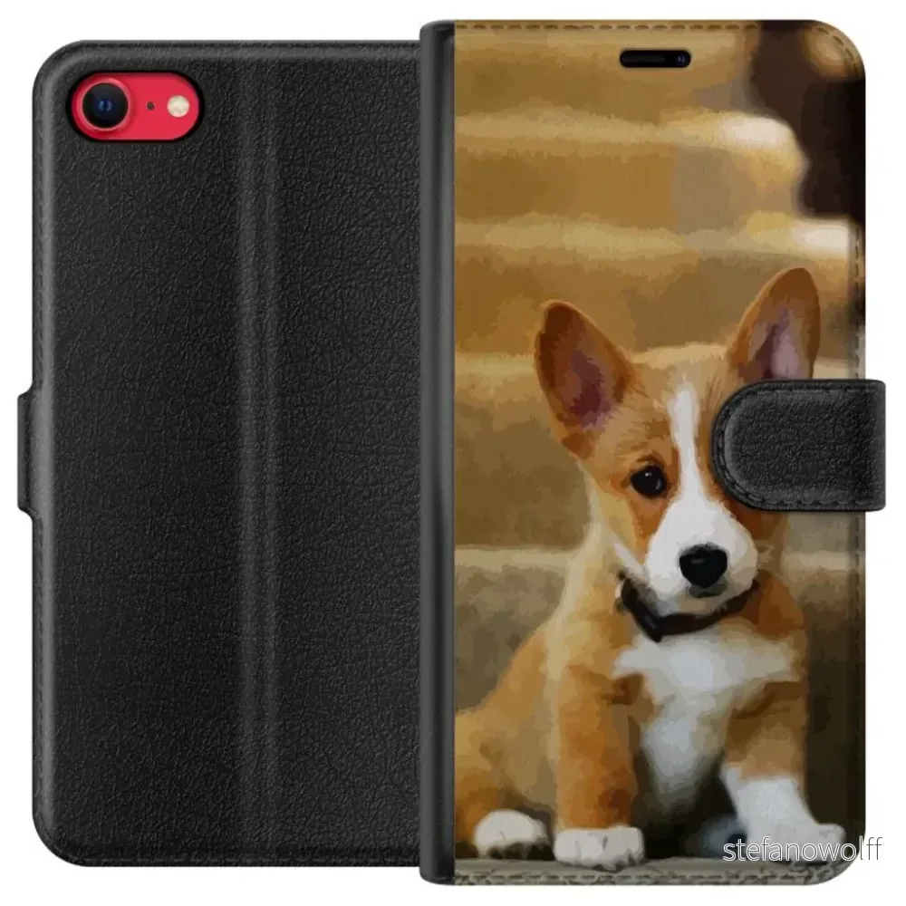 Apple iPhone 7 Sort Lommebokdeksel Liten Hund v:5146970