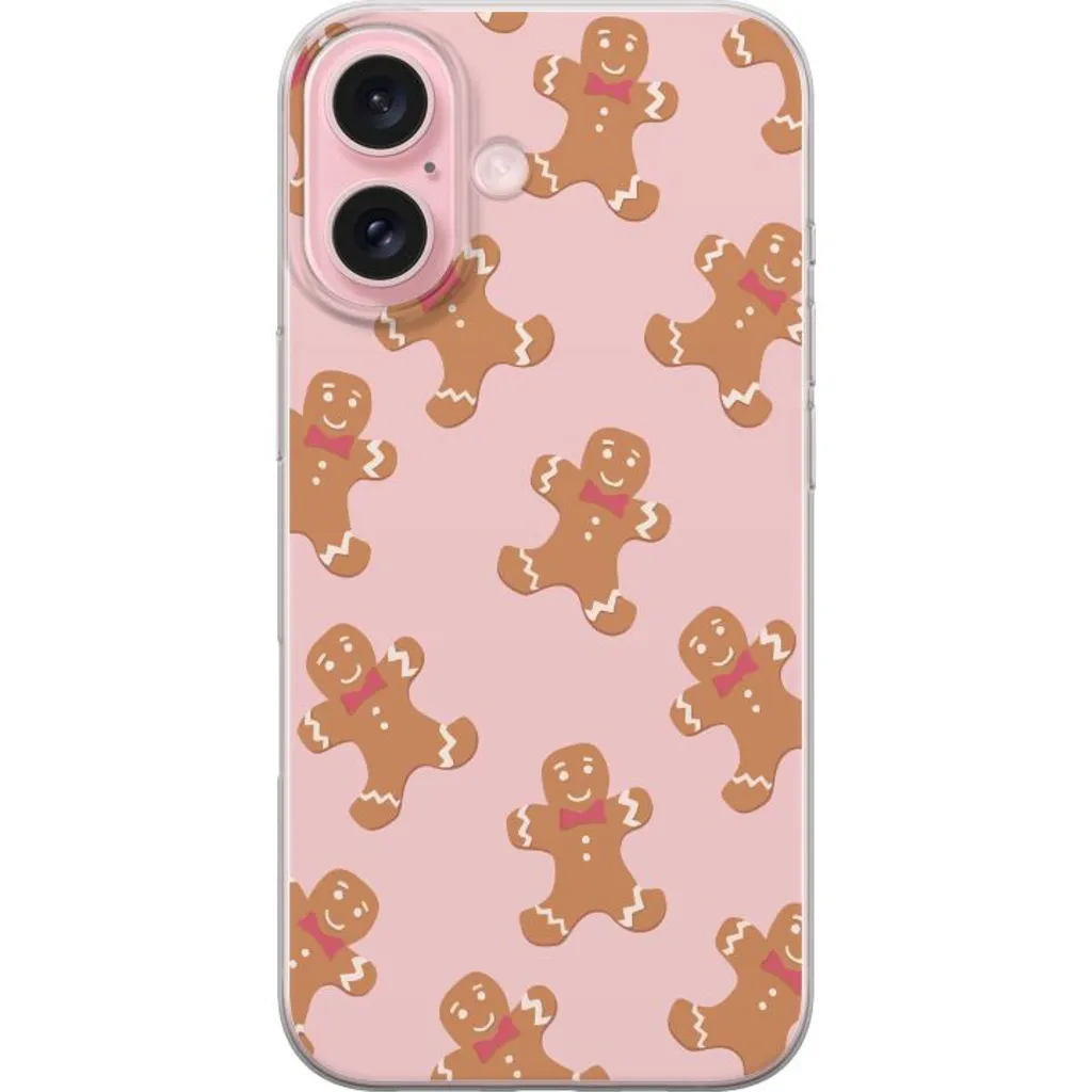 Apple iPhone 16 Gjennomsiktig Telefondeksel Pepparkaksgubbe v:1373477